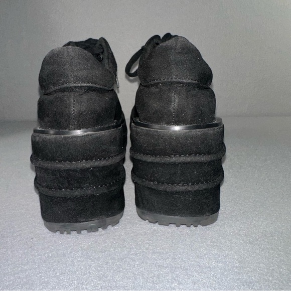 Demonia Platform Sneakers Tempo-08 Vegan Suede Goth Punk Rave Black 6-6.5 -READ - Picture 4 of 14